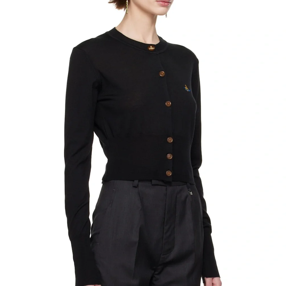 VIVIENNE WESTWOOD Black Bea Cropped Cardigan - Picture 2 of 10